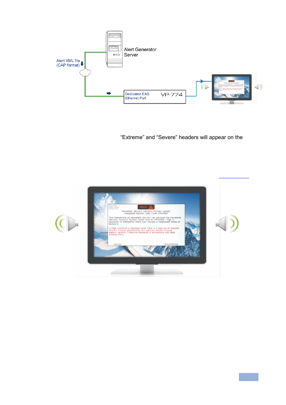 Figure 30: xml file transfer, Figure 31: emergency alert system display | Kramer Electronics VP-774 User Manual | Page 48 / 85