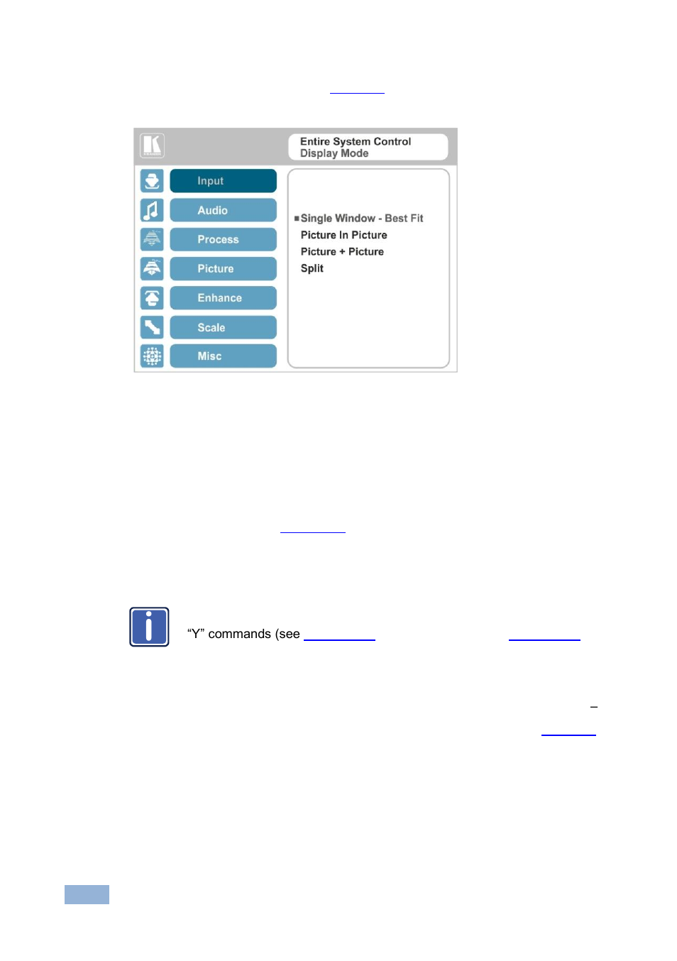1 window customization, 1 changing the size of the main and/or pip window, Figure 11: select the display mode | Figure 11 | Kramer Electronics VP-774AMP User Manual | Page 27 / 85