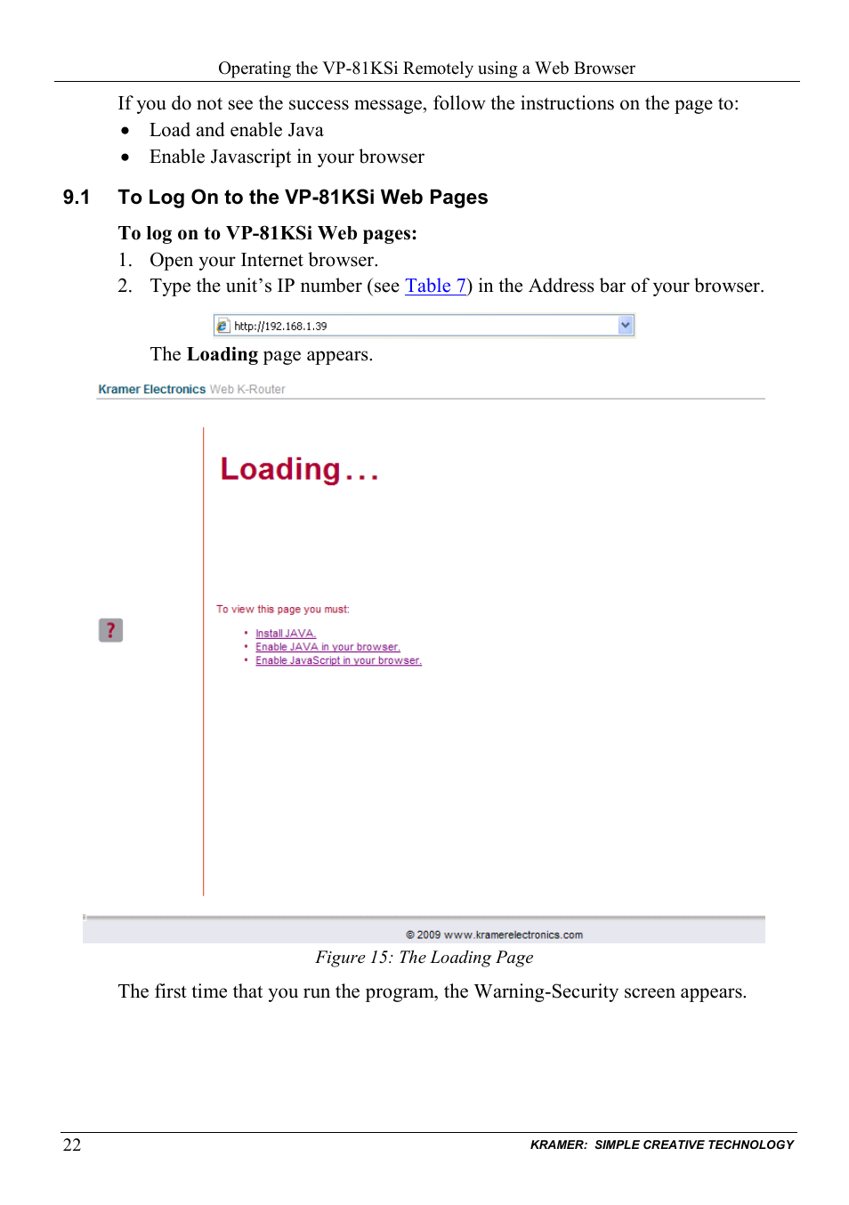 Kramer Electronics VP-81KSi User Manual | Page 26 / 51