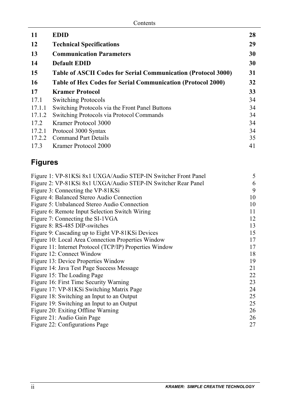 Kramer Electronics VP-81KSi User Manual | Page 3 / 51