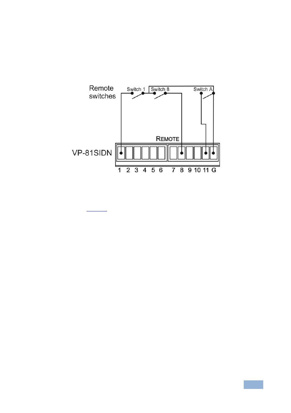 Figure 5: remote input selection switch wiring | Kramer Electronics VP-81SIDN User Manual | Page 17 / 50