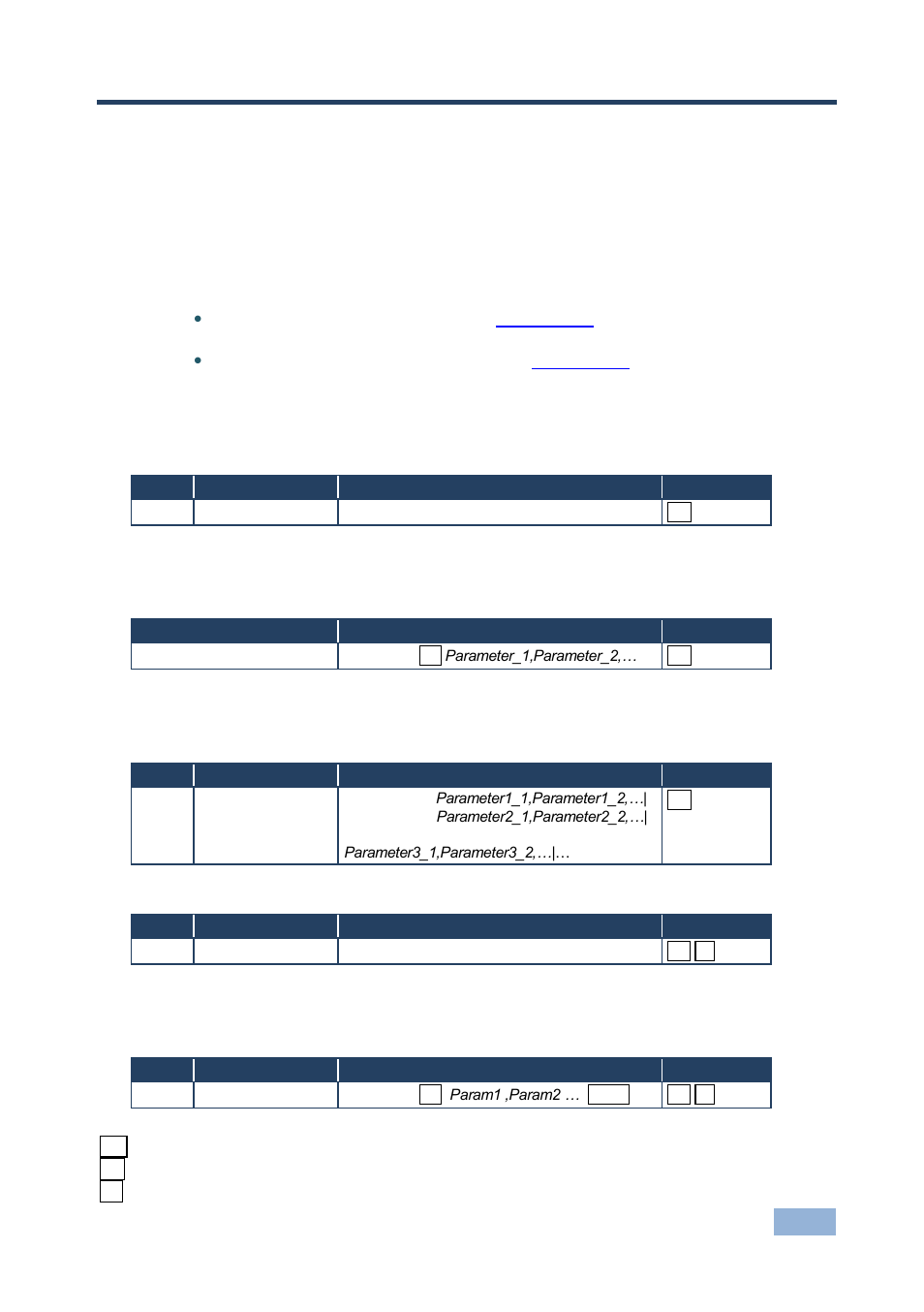 13 protocol 3000, 1 kramer protocol 3000 syntax, 1 host message format | 1 simple command, 2 command string, 2 device message format, 1 device long response, Protocol 3000, Kramer protocol 3000 syntax | Kramer Electronics VP-81SIDN User Manual | Page 45 / 50