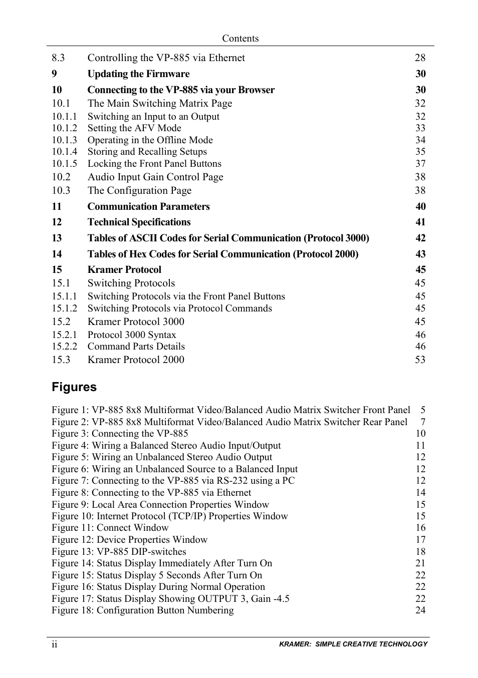 Kramer Electronics VP-885 User Manual | Page 3 / 62