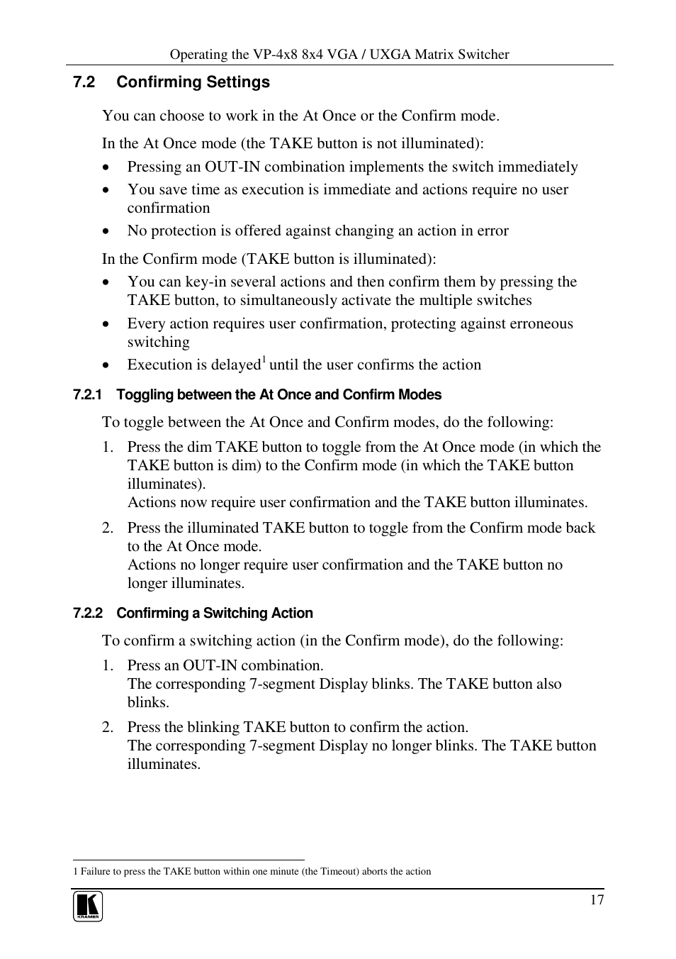 Kramer Electronics VP-8x4 User Manual | Page 20 / 34