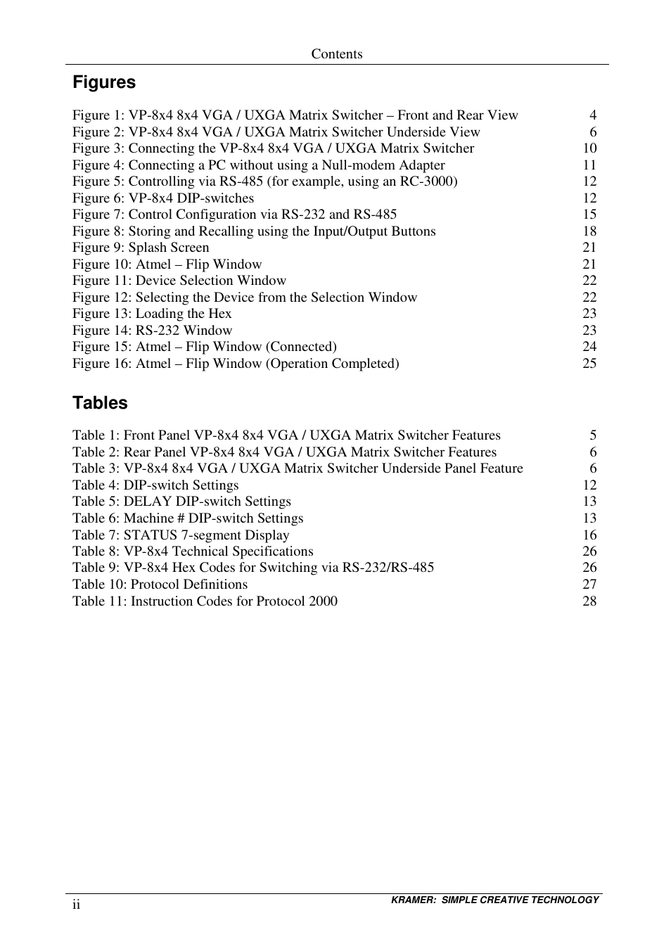 Kramer Electronics VP-8x4 User Manual | Page 3 / 34