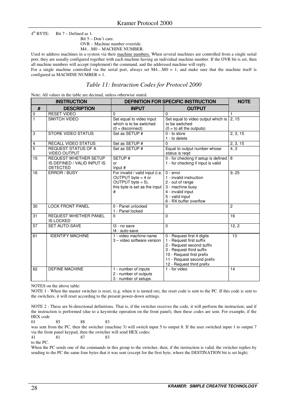 Kramer protocol 2000 | Kramer Electronics VP-8x4 User Manual | Page 31 / 34