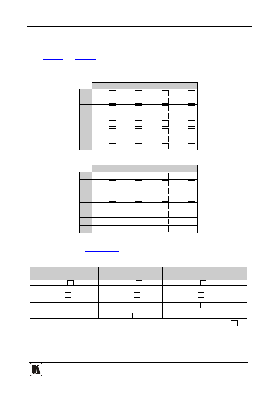 Table 8: vp-8x4ak audio input gain codes | Kramer Electronics VP-8x4AK User Manual | Page 41 / 57