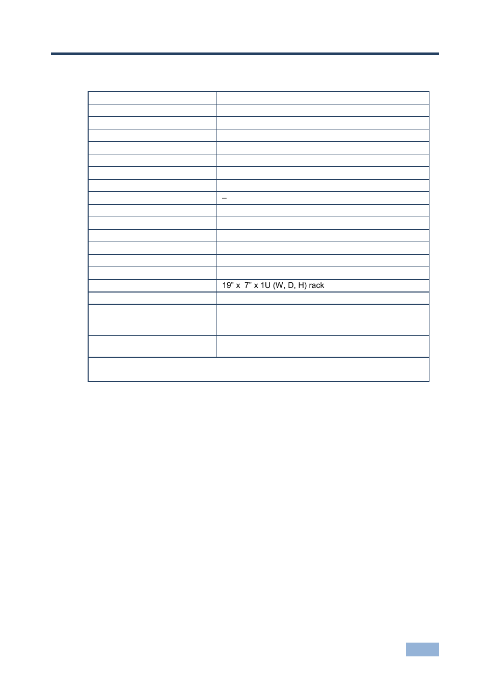 7 technical specifications, Technical specifications, 7technical specifications | Kramer Electronics VP-8x8 User Manual | Page 24 / 31