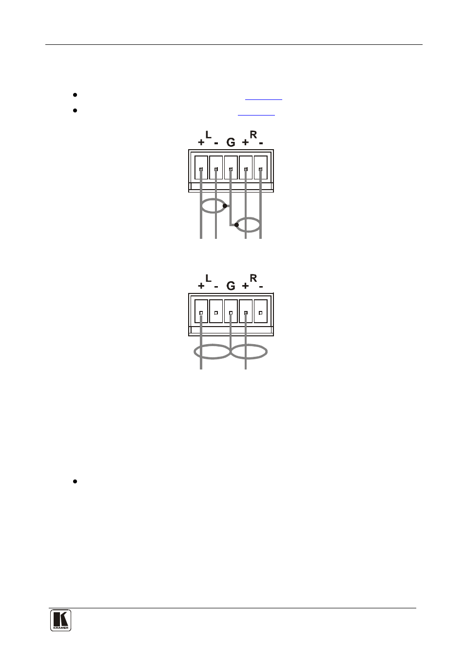 3 connecting a pc or controller to the rs232 port, 4 connecting a pc or controller to the rs 485 port, Connecting a pc or controller to the rs-232 port | Connecting a pc or controller to the rs 485 port, Figure 5: connecting an unbalanced output, Section | Kramer Electronics VP-8x8AK User Manual | Page 17 / 57