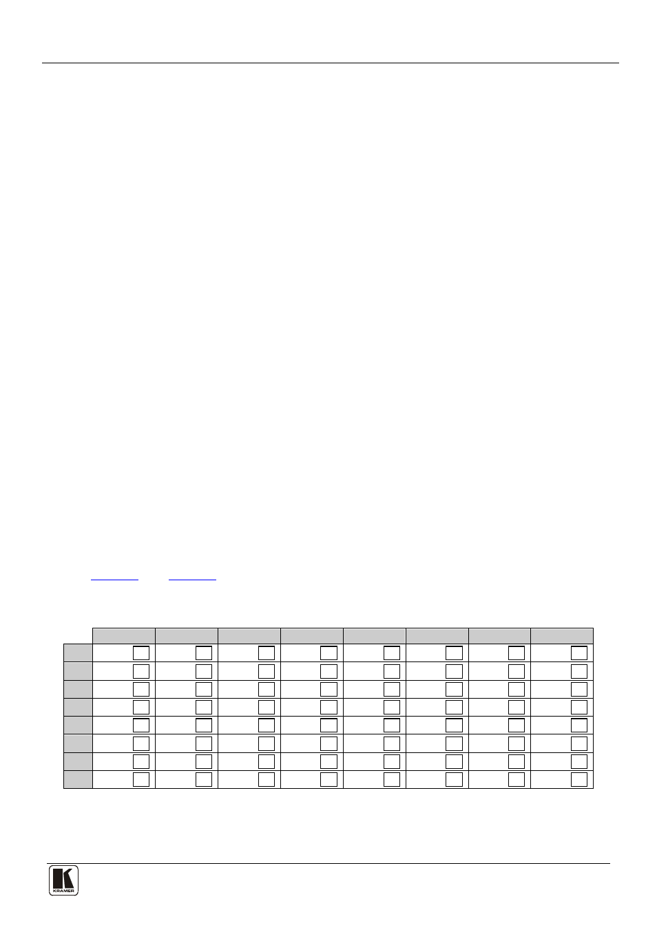 Table 5: vp-8x8tp video signal codes, Default edid | Kramer Electronics VP-8x8TP User Manual | Page 41 / 56