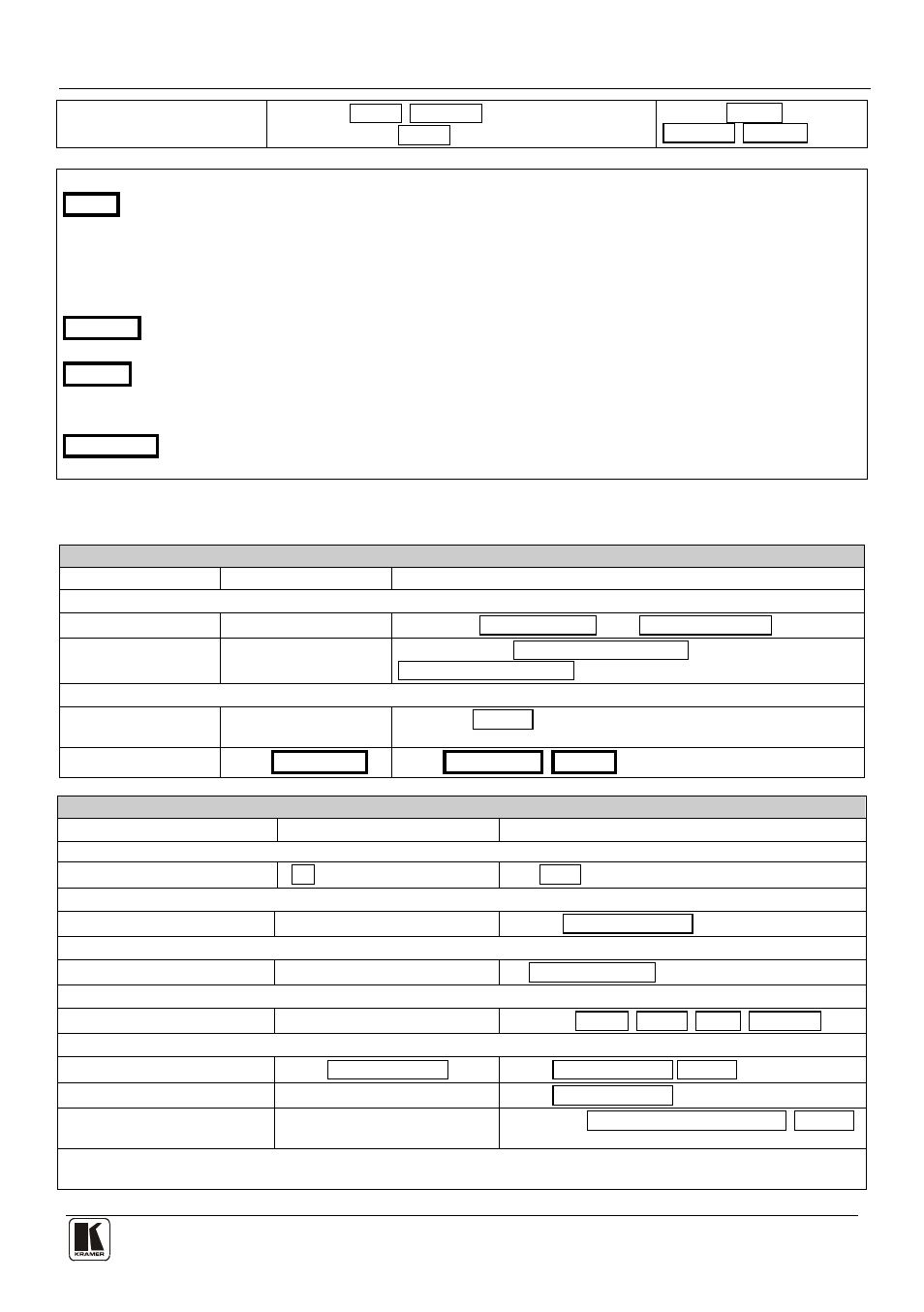 Kramer protocol | Kramer Electronics VP-8x8TP User Manual | Page 49 / 56