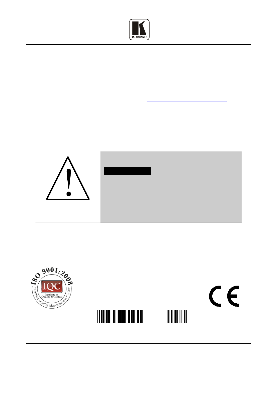 Kramer Electronics VP-8x8TP User Manual | Page 56 / 56