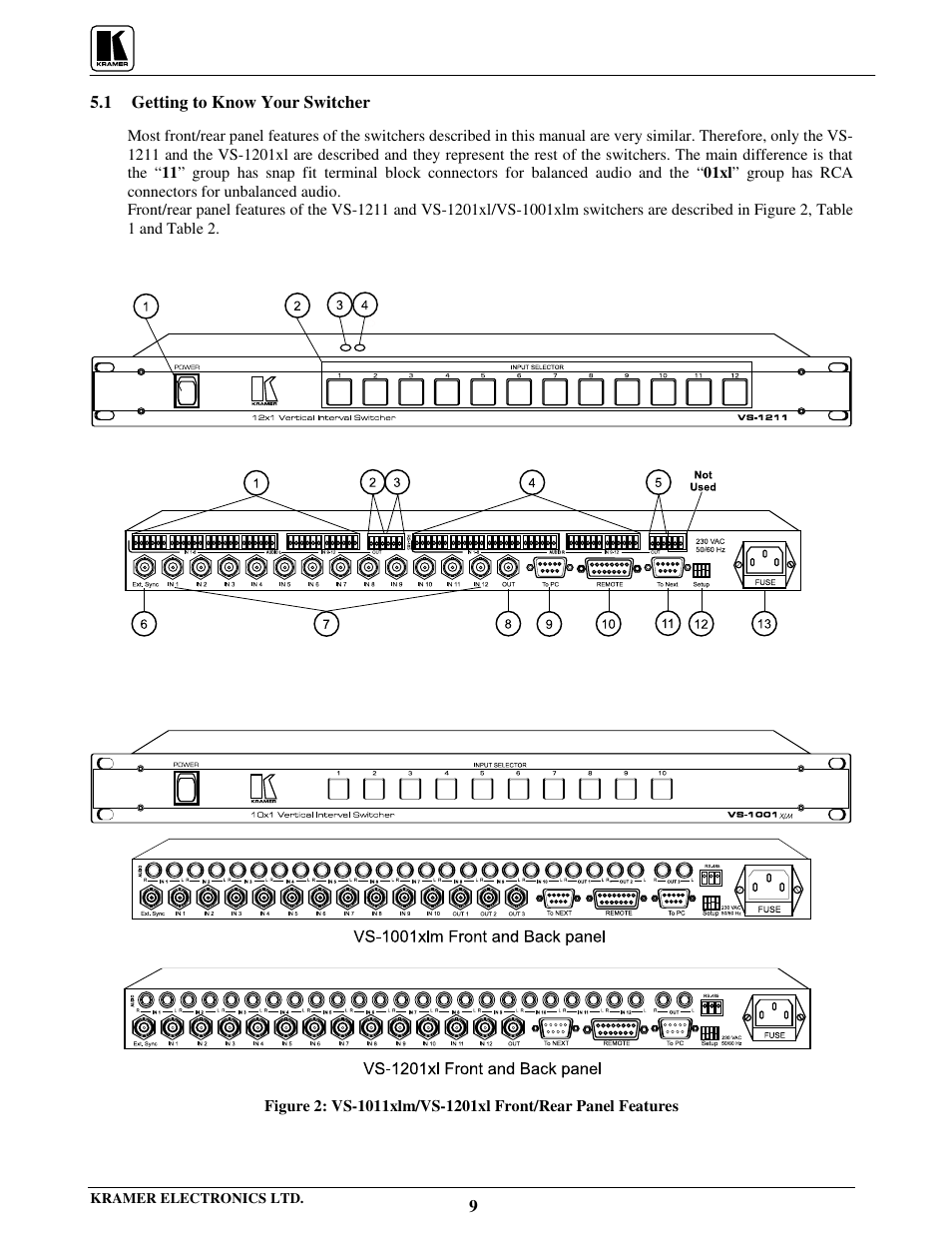 Kramer Electronics VS-801xlm User Manual | Page 10 / 27