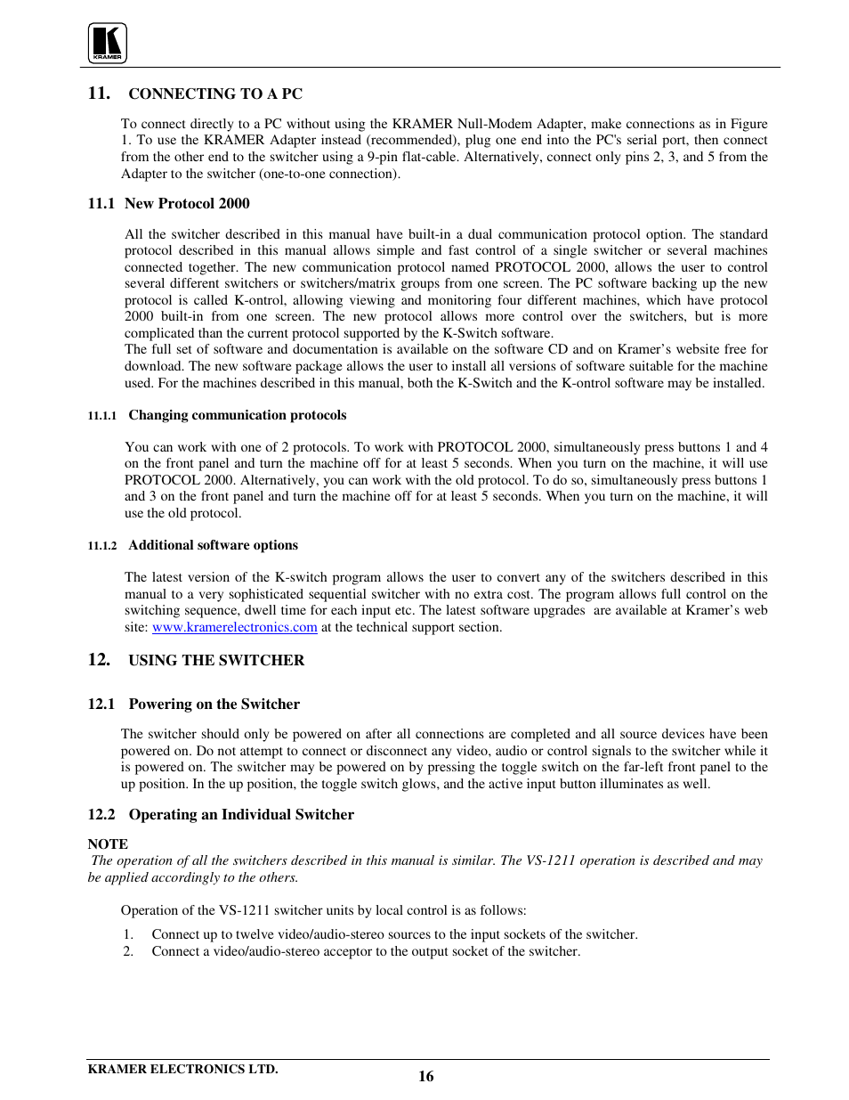 Kramer Electronics VS-801xlm User Manual | Page 17 / 27