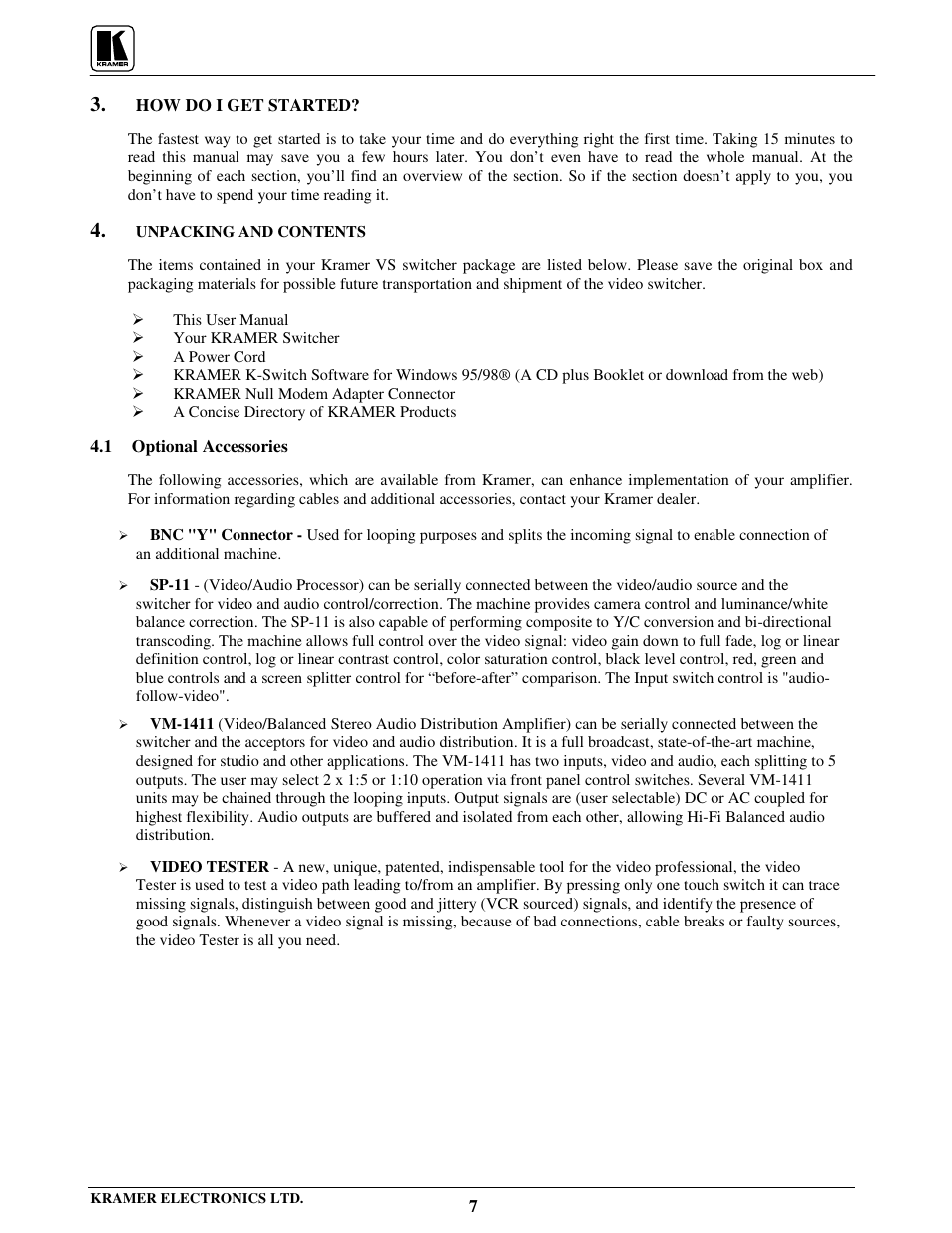 Kramer Electronics VS-801xlm User Manual | Page 8 / 27