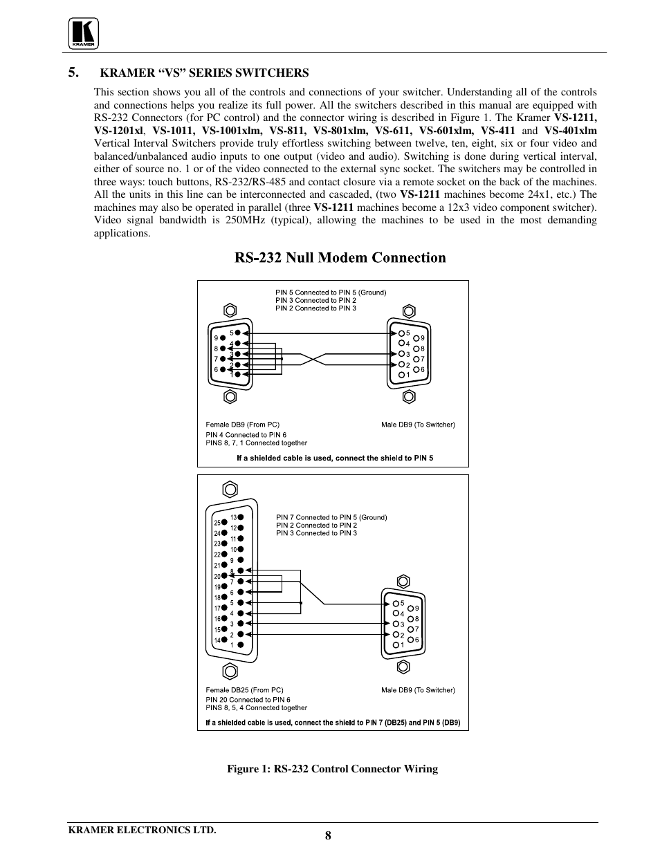 Kramer Electronics VS-801xlm User Manual | Page 9 / 27