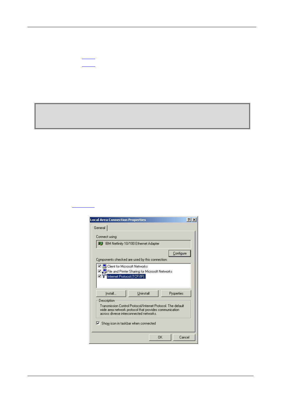 4 operating via the ethernet port, Operating via the ethernet port, Figure 6: local area connection properties window | Kramer Electronics VS-121HC User Manual | Page 15 / 33