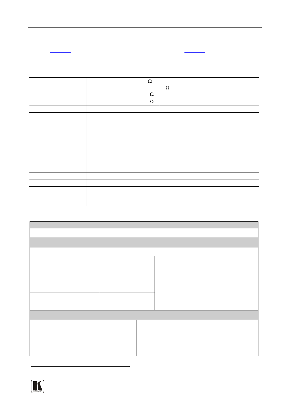 8 technical specifications, Technical specifications, Table 5: vs-121hc technical specifications | Table 6: communication parameters, 8technical specifications | Kramer Electronics VS-121HC User Manual | Page 20 / 33