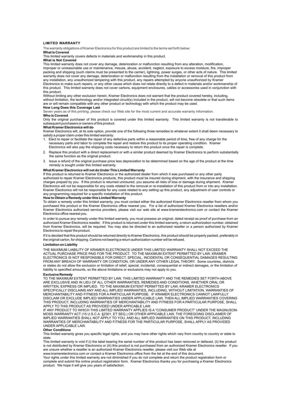 Kramer Electronics VS-12DP-IR User Manual | Page 12 / 13