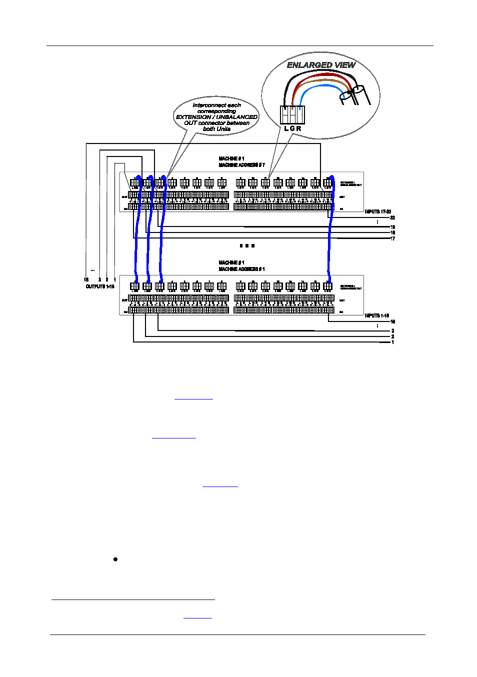 2 assembling a 32x32 switcher, Assembling a 32x32 switcher, Figure 9: connecting the 32x16 switcher | Figure 9, Ple in, To the audio acceptors (not shown in | Kramer Electronics VS-1616A User Manual | Page 16 / 64