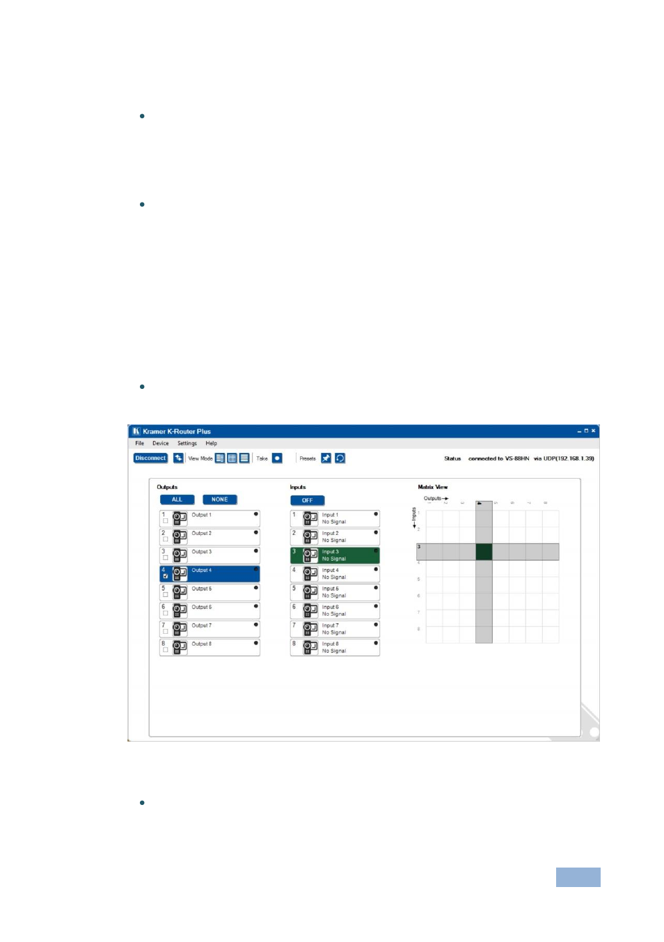 2 switching using the matrix | Kramer Electronics VS-88HN User Manual | Page 13 / 25