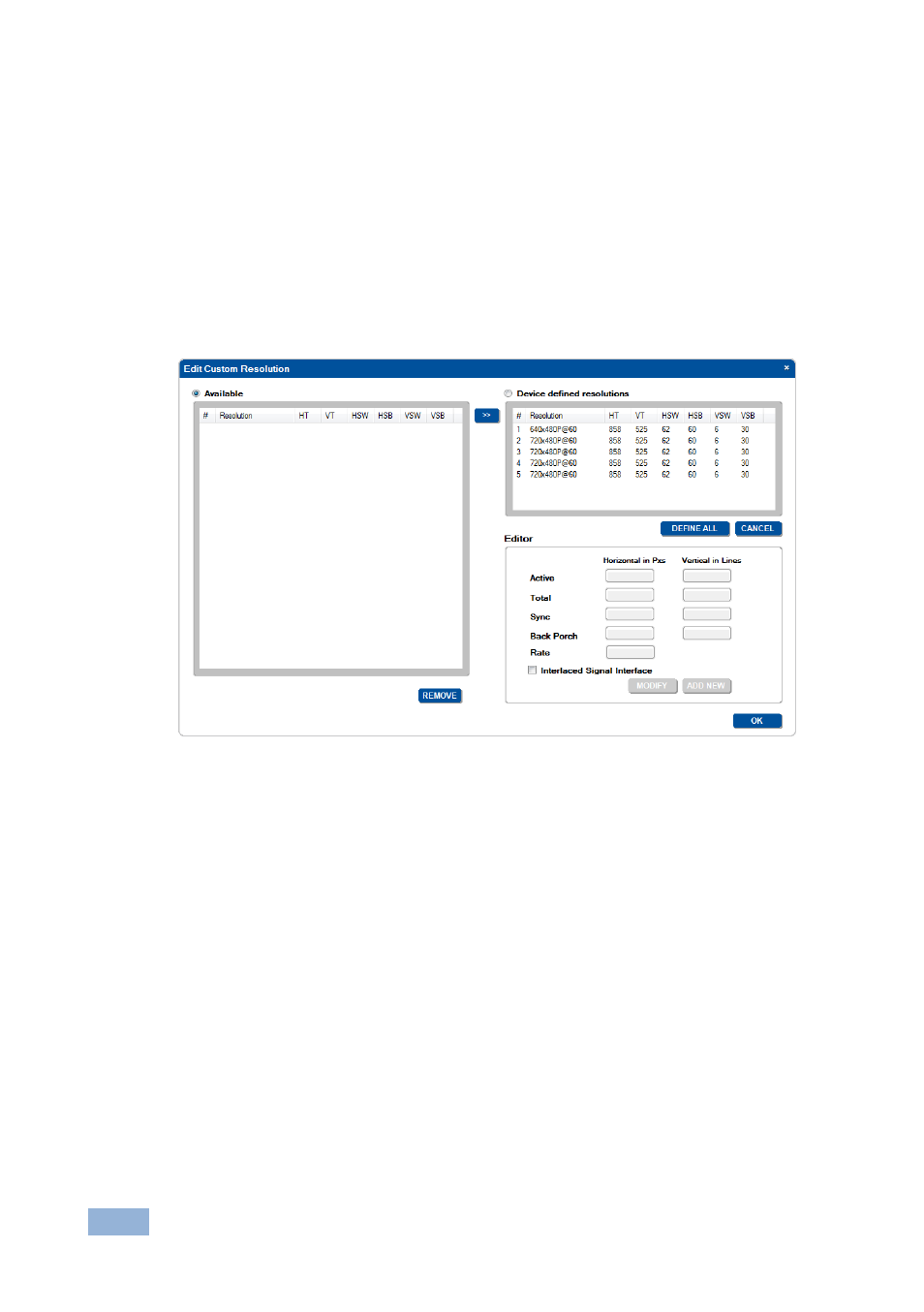 5 editing custom resolutions, Editing custom resolutions, Figure 11: edit custom resolutions window | Kramer Electronics VS-88HN User Manual | Page 22 / 25