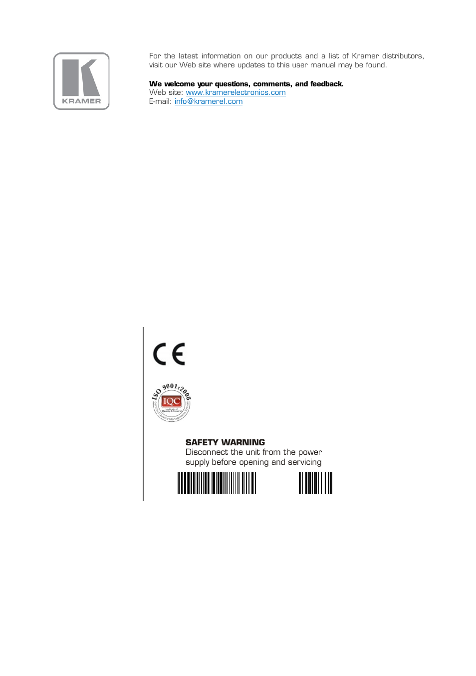 Kramer Electronics VS-161H User Manual | Page 25 / 25