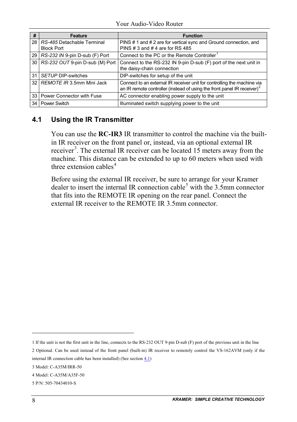 1 using the ir transmitter, Using the ir transmitter | Kramer Electronics VS-162AVM User Manual | Page 12 / 56