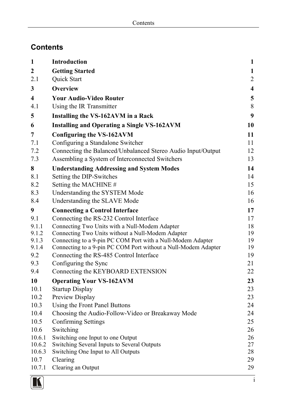 Kramer Electronics VS-162AVM User Manual | Page 2 / 56