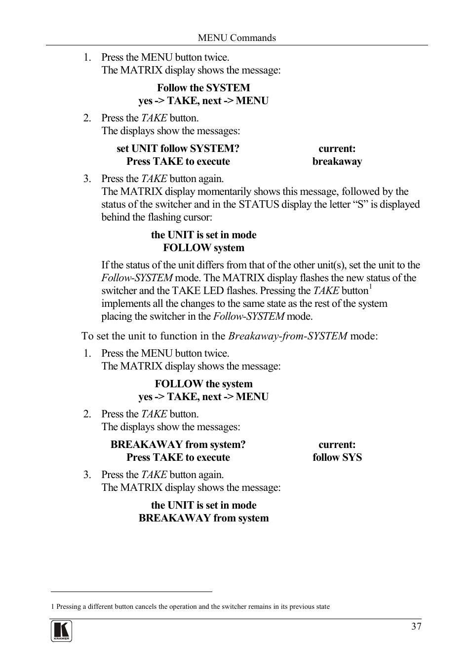 Kramer Electronics VS-162AVM User Manual | Page 41 / 56