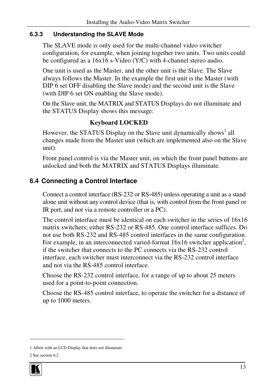 Kramer Electronics VS-162AVRCA User Manual | Page 17 / 53