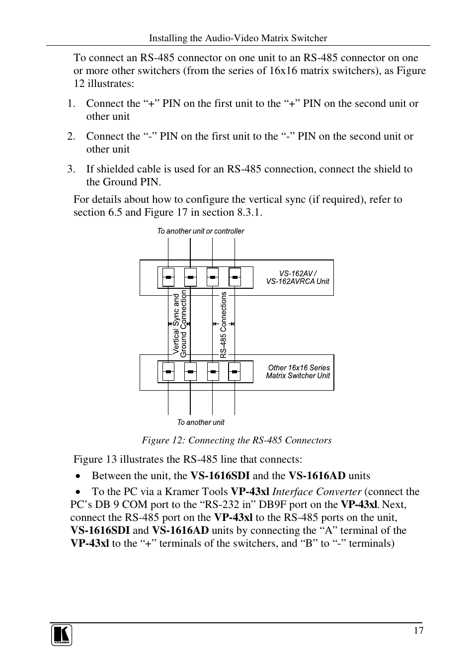 Kramer Electronics VS-162AVRCA User Manual | Page 21 / 53