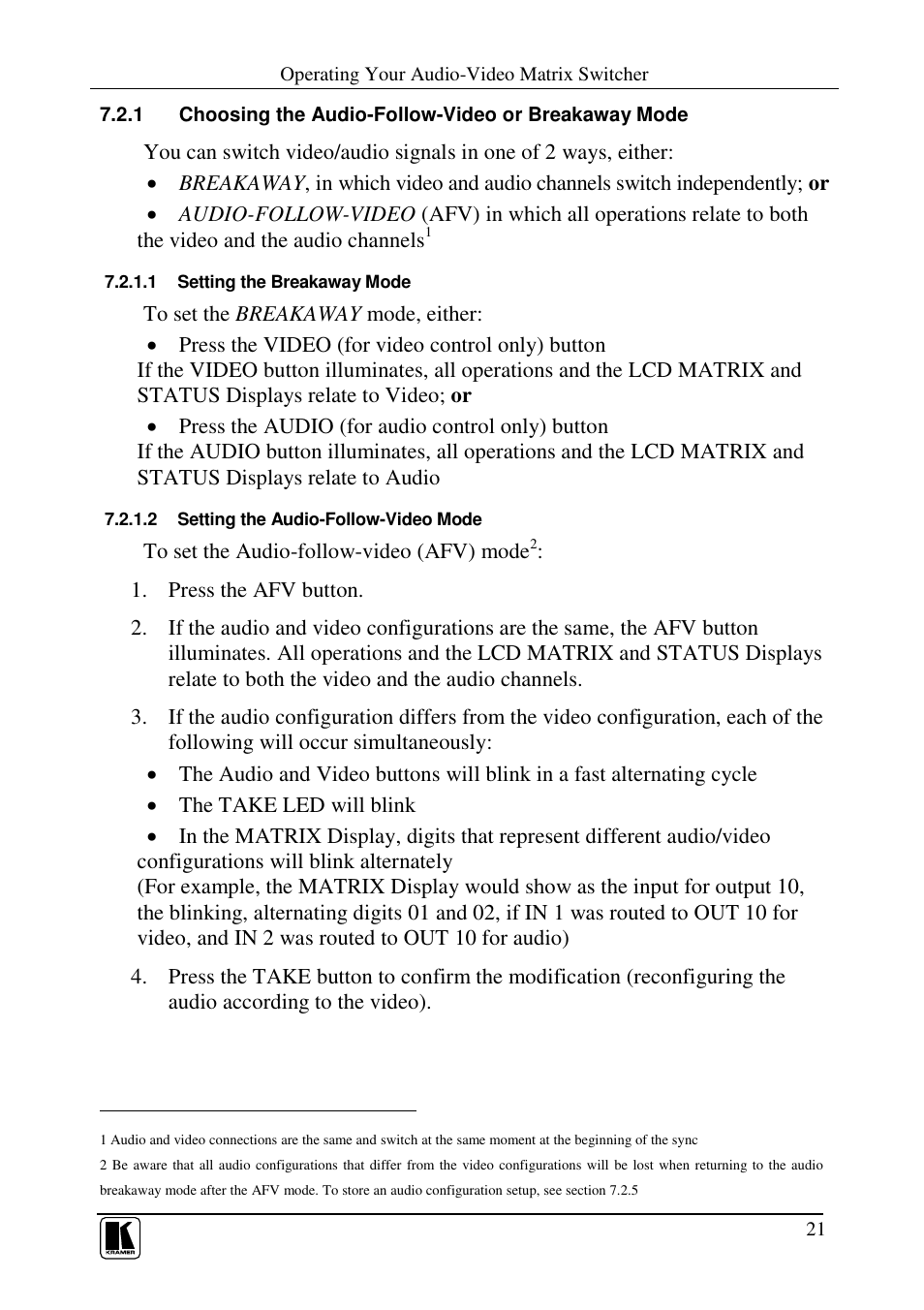 Kramer Electronics VS-162AVRCA User Manual | Page 25 / 53