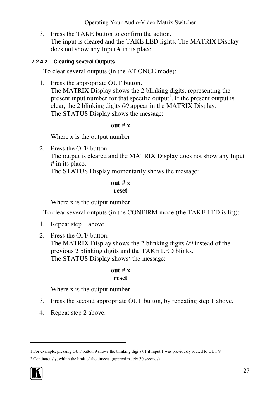 Kramer Electronics VS-162AVRCA User Manual | Page 31 / 53