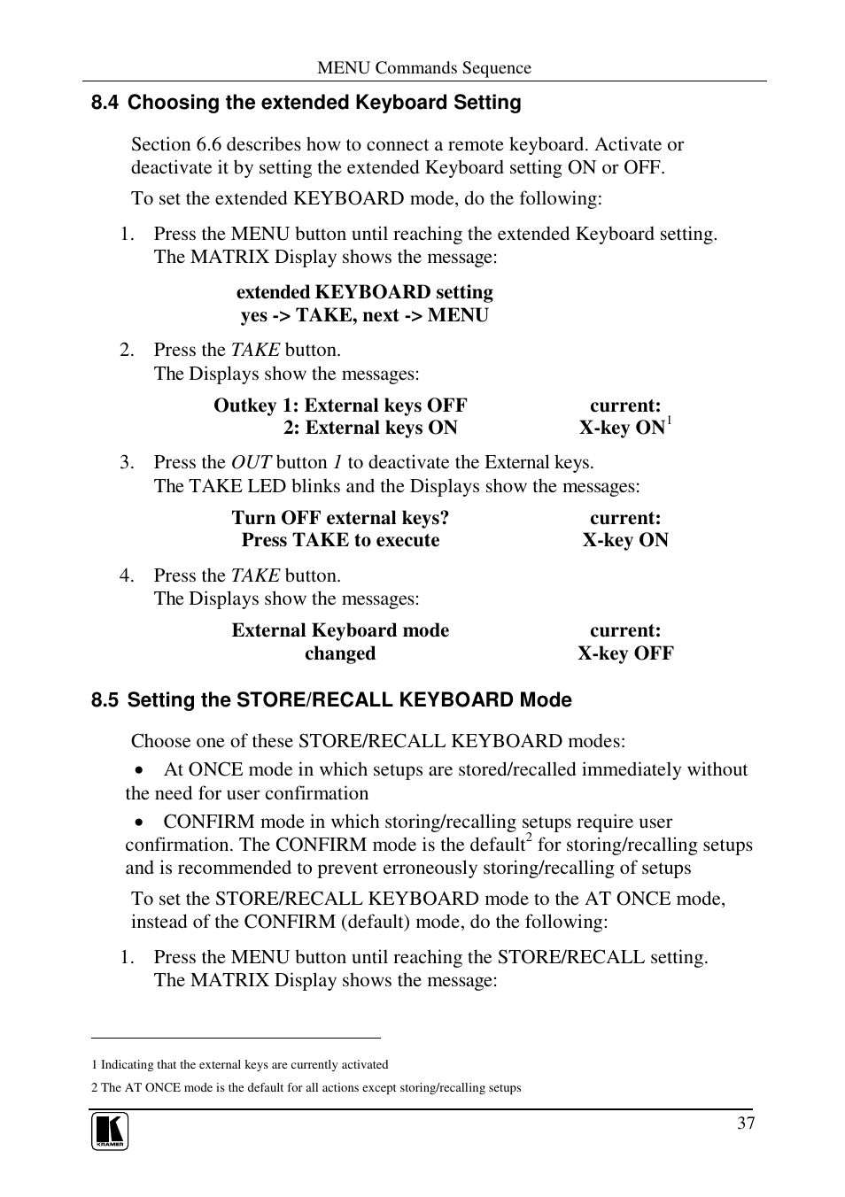 Kramer Electronics VS-162AVRCA User Manual | Page 41 / 53