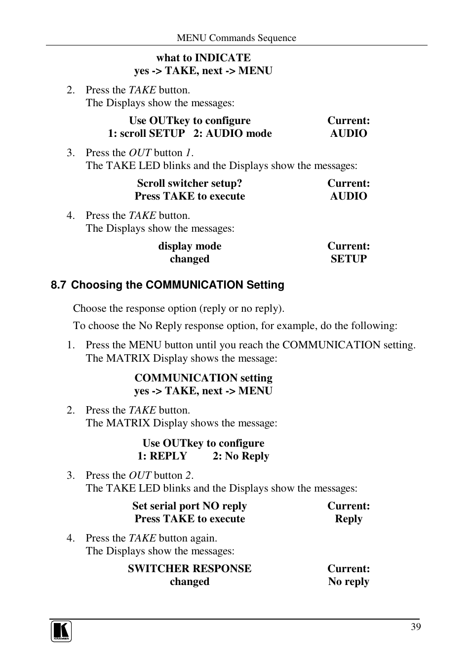 Kramer Electronics VS-162AVRCA User Manual | Page 43 / 53