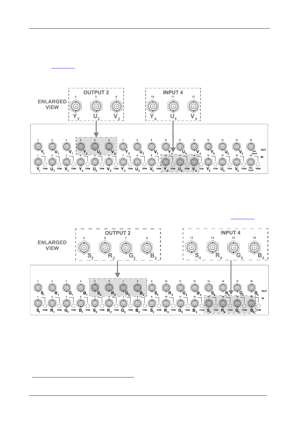 3 configuring a 5x5 yuv/rgb switcher, 4 configuring a 4x4 rgbs switcher, Configuring a 5x5 yuv/rgb switcher | Configuring a 4x4 rgbs switcher, Figure 5: configuring the vs-162v for yuv (rgb), Figure 6: configuring the vs-162v for rgbs | Kramer Electronics VS-162V User Manual | Page 16 / 66