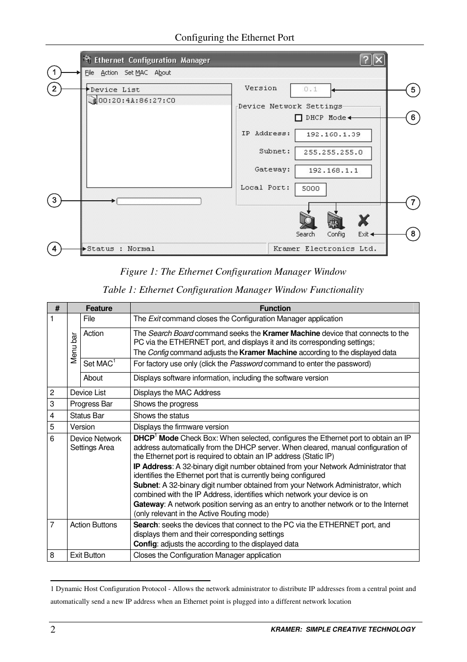 Configuring the ethernet port | Kramer Electronics VS-169TP User Manual | Page 4 / 7