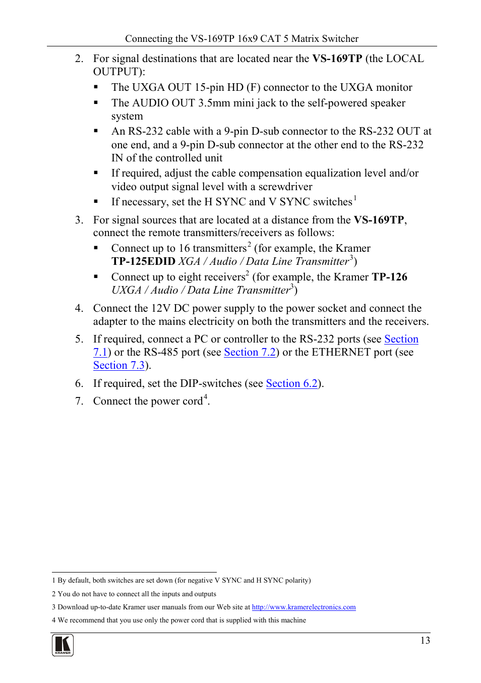 Kramer Electronics VS-169TP User Manual | Page 17 / 45