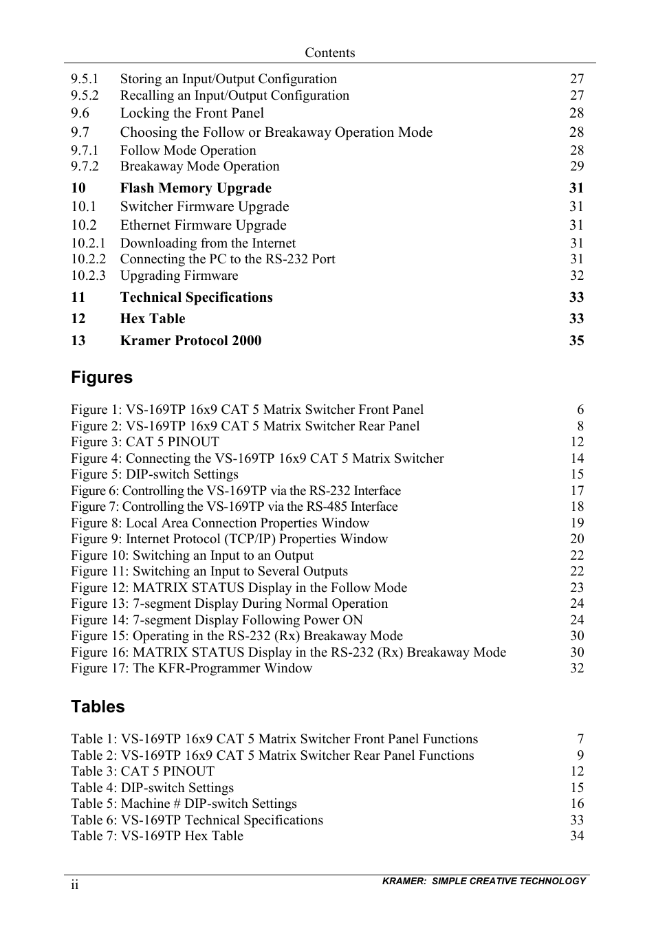 Kramer Electronics VS-169TP User Manual | Page 3 / 45