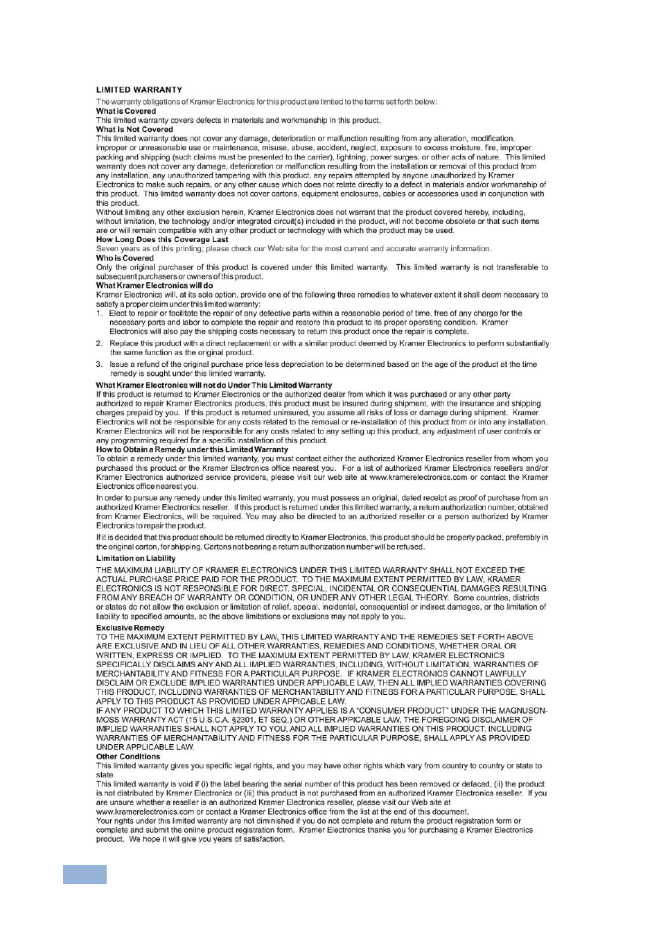 Kramer Electronics VS-211H User Manual | Page 13 / 14