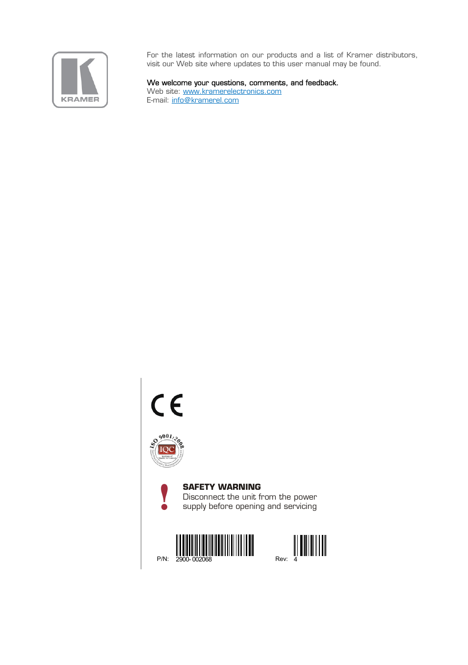 Kramer Electronics VS-24xl User Manual | Page 14 / 14