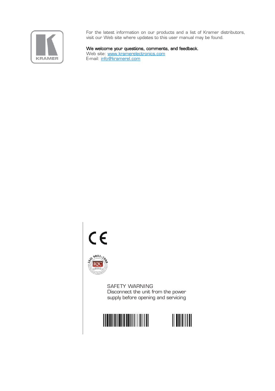Kramer Electronics VS-311H User Manual | Page 21 / 21