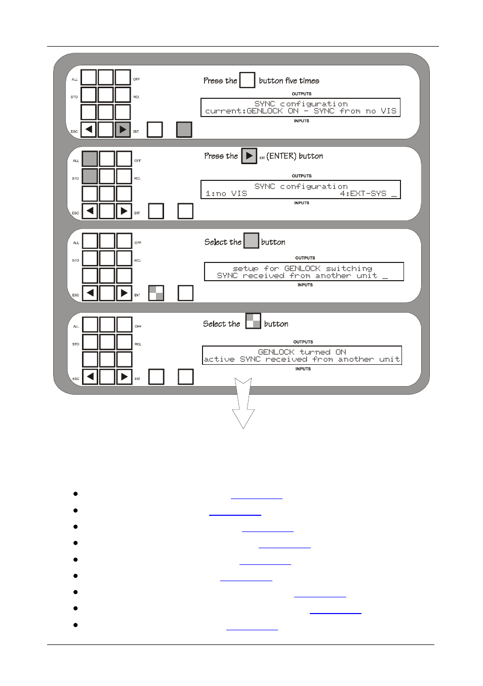 Automatically proceeds to the next menu item, The menu commands | Kramer Electronics VS-3232A User Manual | Page 45 / 70