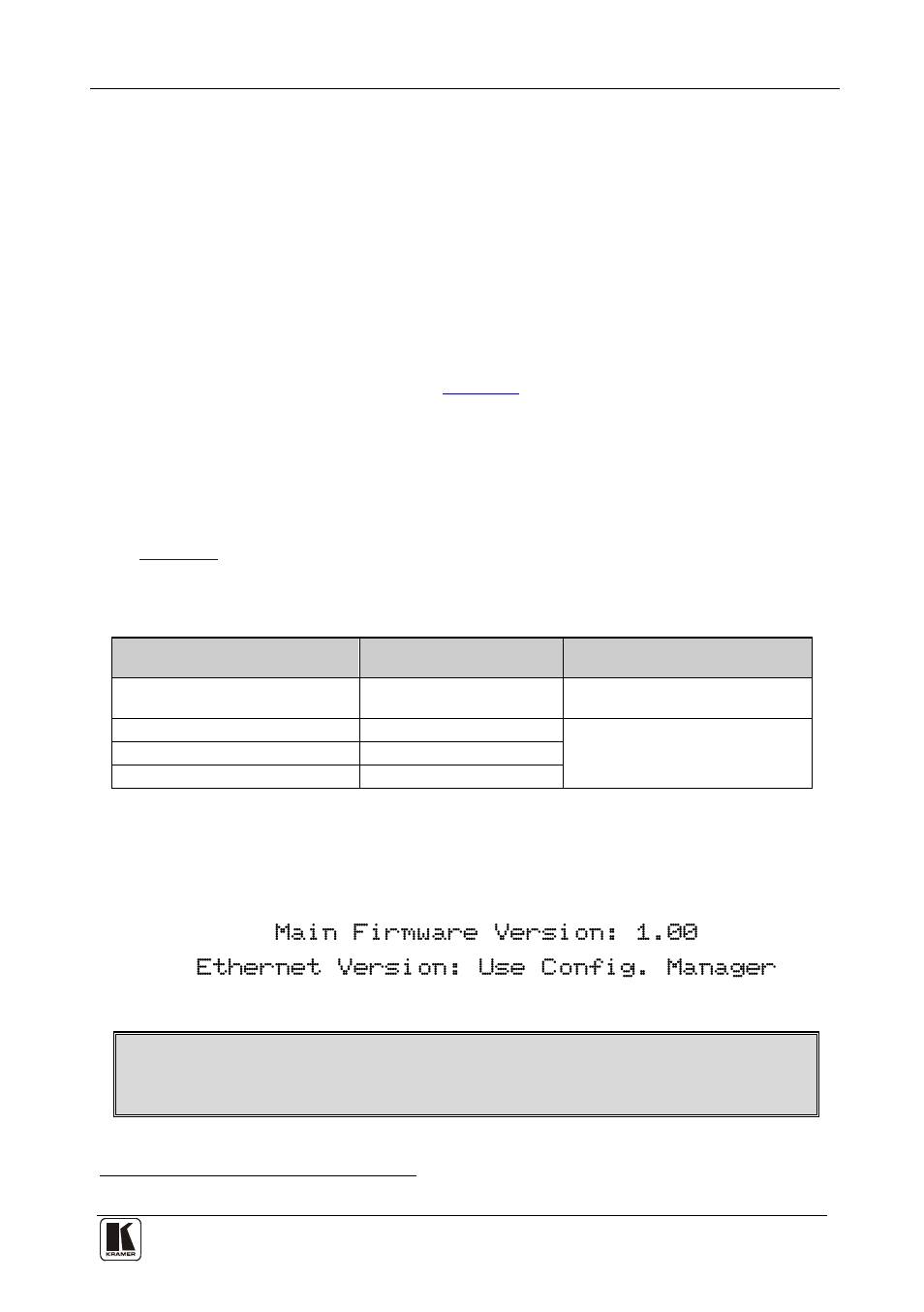 8 the main firmware version, The main firmware version, Table 14: initialization sequence delay time | Kramer Electronics VS-3232A User Manual | Page 48 / 70