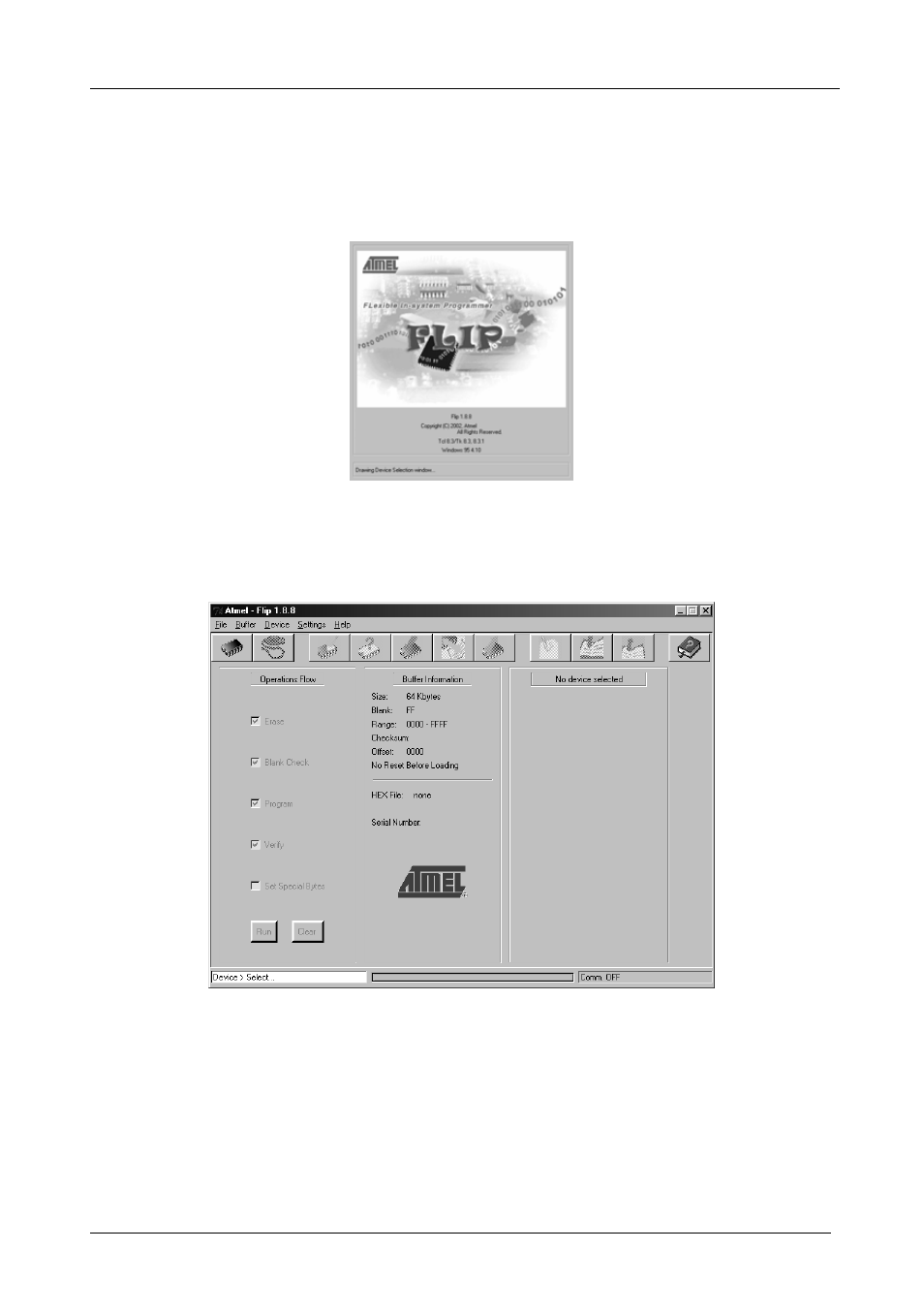 3 upgrading firmware, Upgrading firmware, Figure 23: splash screen | Figure 24: atmel – flip window | Kramer Electronics VS-3232A User Manual | Page 51 / 70