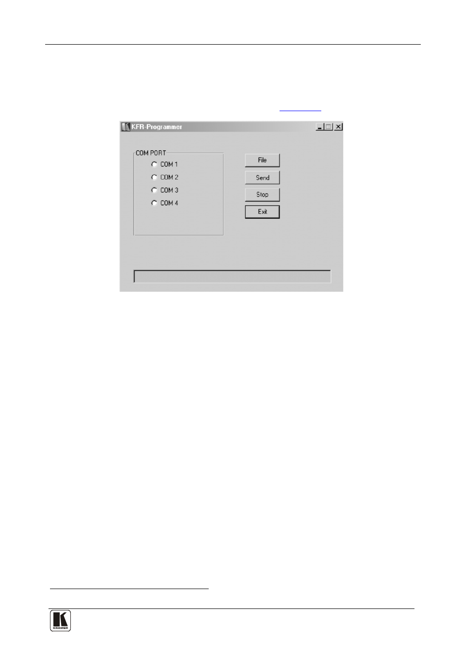 3 upgrading firmware, Upgrading firmware, Figure 31: the kfr-programmer window | Kramer Electronics VS-3232A User Manual | Page 56 / 70