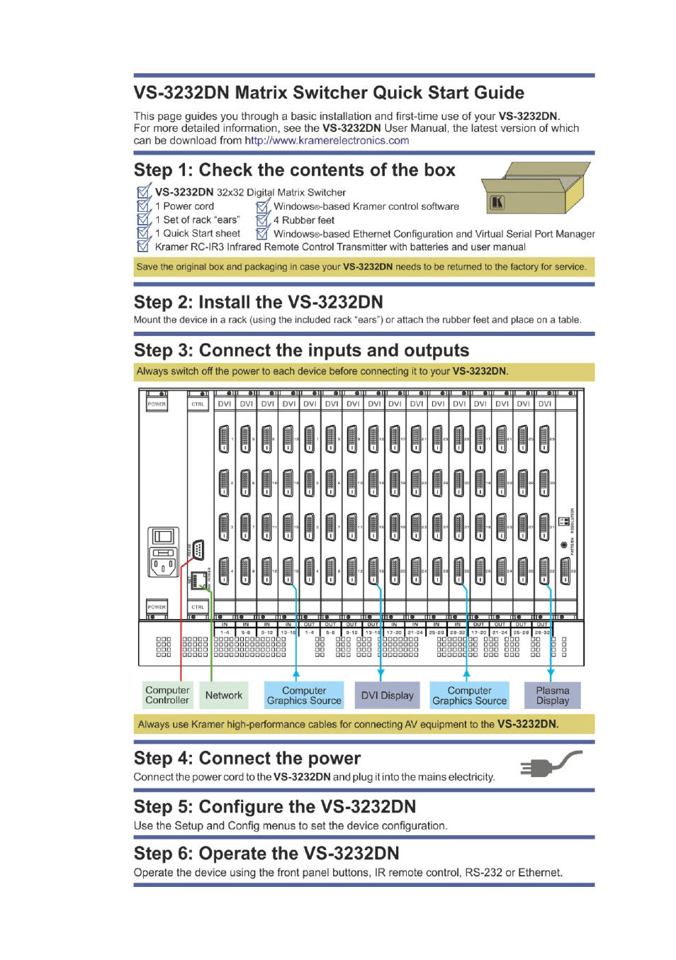 Kramer Electronics VS-3232DN User Manual | Page 2 / 80