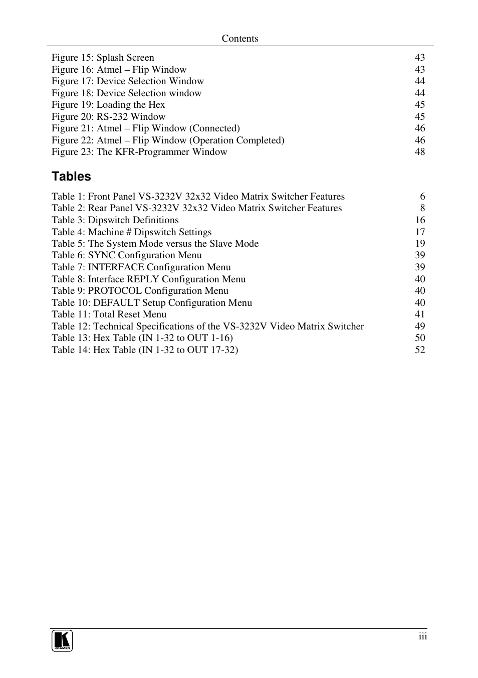 Kramer Electronics VS-3232V User Manual | Page 4 / 60