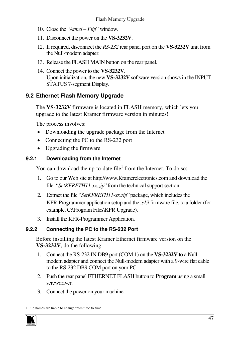 Kramer Electronics VS-3232V User Manual | Page 51 / 60